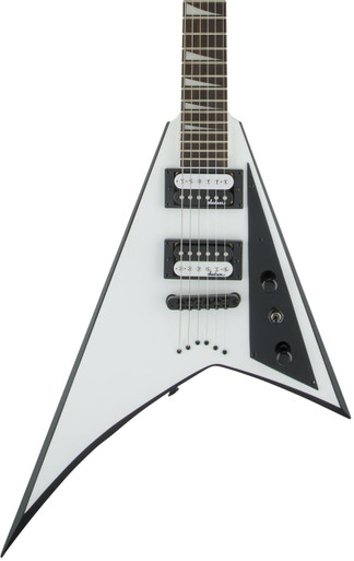 Jackson Guitar JS32T Rhoads in White with Black Bevels and Amaranth Fretboard - Image 1