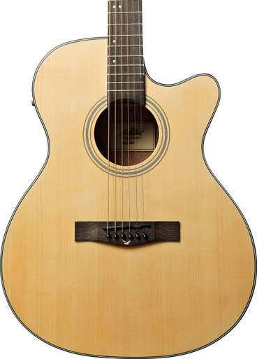 EastCoast G1CE Grand Auditorium Cutaway Electro Acoustic Guitar In Natural