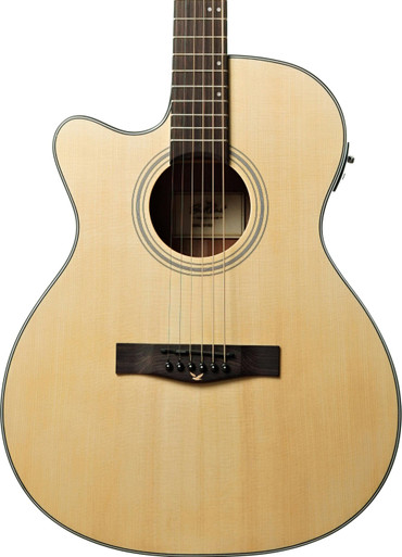 EastCoast G1CEL Left Handed Grand Auditorium Electro Acoustic Guitar In Natural