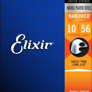 Elixir Nanoweb 10-56 Medium 7 String Set For Electric Guitar