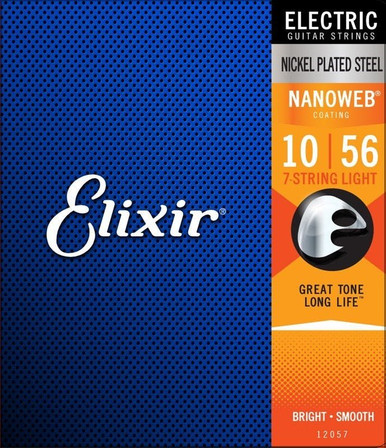 Elixir Nanoweb 10-56 Medium 7 String Set For Electric Guitar