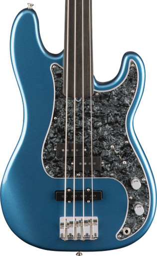 Fender Tony Franklin Signature Fretless Precision Bass Guitar In Lake Placid Blue - Image 1