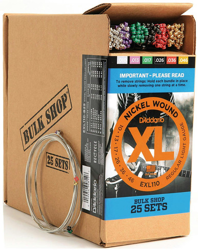 D'Addario XL 10-46 Nickel Wound Electric Guitar Strings, 25 Sets