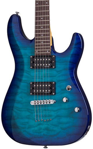 Schecter C-6 Plus Electric Guitar in Ocean Burst Blue - Image 1