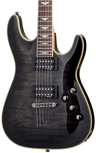 Schecter Omen Extreme 6 Electric Guitar in See-Thru Black - Image 1