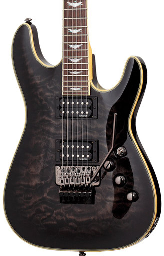 Schecter Omen Extreme 6 FR Electric Guitar in See-Thru Black - Image 1