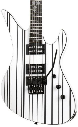 Schecter Synyster Gates Standard in White with Black Pinstripes - Image 1