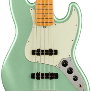 Fender American Professional II Jazz Bass Guitar V In Mystic Surf Green with Maple Fingerboard