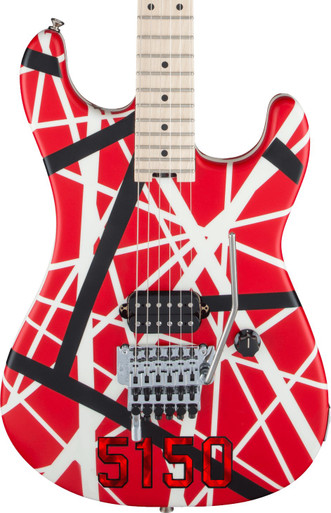 EVH Striped Series 5150 in Red, Black and White - Image 1