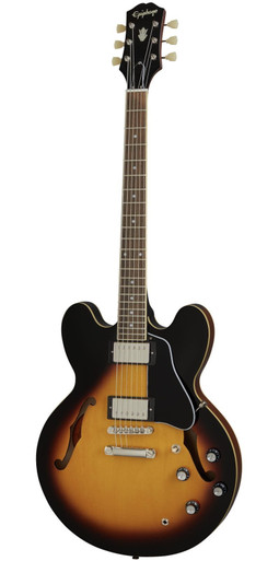 Epiphone Inspired by Gibson ES-335 Semi-Hollow Electric Guitar in Vintage Sunburst - Image 2