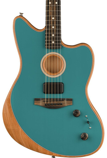 Fender American Acoustasonic Jazzmaster Acoustic/Electric Guitar in Ocean Turquoise - Image 1