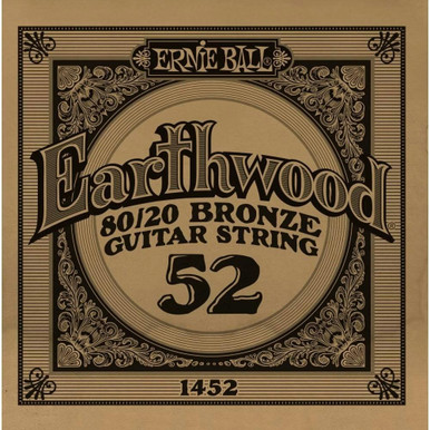Ernie Ball Single 80/20 Bronze Acoustic Guitar String 52