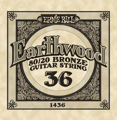 Ernie Ball Single 80/20 Bronze Acoustic Guitar String 36