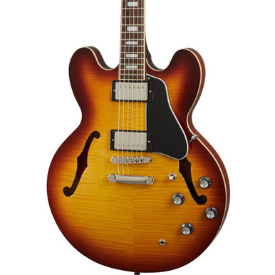 Epiphone Inspired by Gibson ES-335 Figured Semi-Hollow Electric Guitar in Raspberry Tea Burst