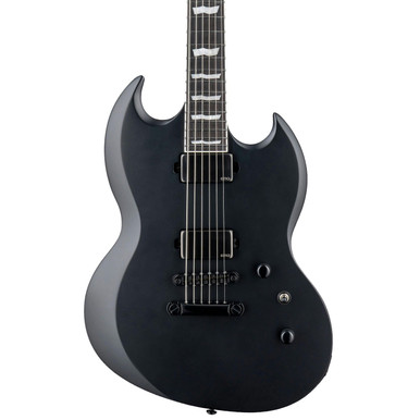 ESP LTD Deluxe Viper-1000 Baritone Electric Guitar in Black Satin - Image 1