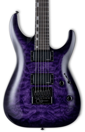 ESP LTD Deluxe H-1000 EverTune Electric Guitar in See Through Purple Sunburst - Image 1