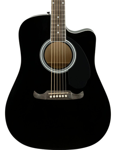 Fender FA-125CE Dreadnought Electro Acoustic Guitar in Black - Image 1