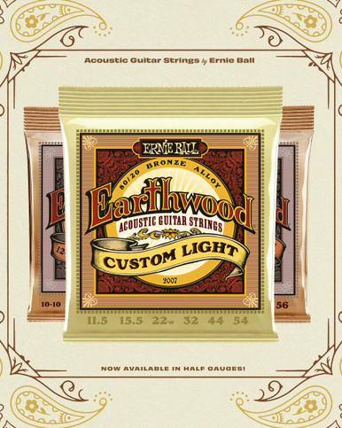 Ernie Ball Earthwood Custom Light 8020 Bronze Acoustic Guitar Strings 11.5-54 Gauge