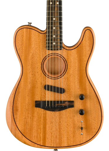 Fender American Acoustasonic Telecaster All-Mahogany Acoustic/Electric Guitar in Natural - Image 1