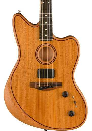 Fender American Acoustasonic Jazzmaster All-Mahogany Acoustic/Electric Guitar in Natural - Image 1