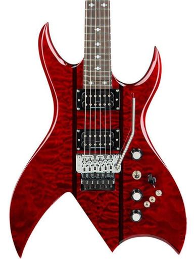 BC Rich Legacy Series Rich "B" ST Electric Guitar with Floyd Rose in Transparent Red - Image 1
