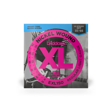 D'Addario Nickel Wound 10-46 12-String Electric Guitar Strings - Regular Light