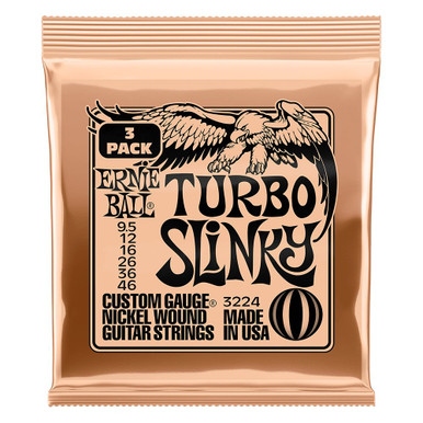 Ernie Ball Turbo Slinky 9.5-46 Electric Guitar Strings - 3 Pack