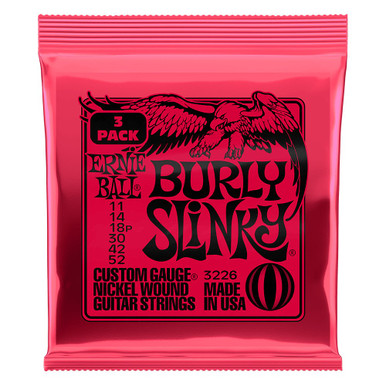 Ernie Ball Burly Slinky 11-52 Electric Guitar Strings - 3 Pack