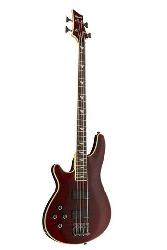 Schecter Omen Extreme-4 Left Handed Bass Guitar in Black Cherry