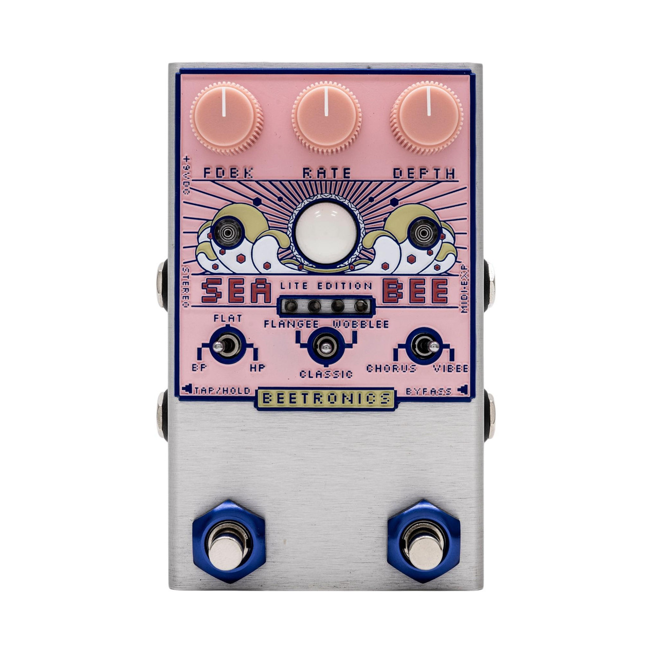 Beetronics Seabee Lite Stereo Harmochorus Effects Pedal in Pink