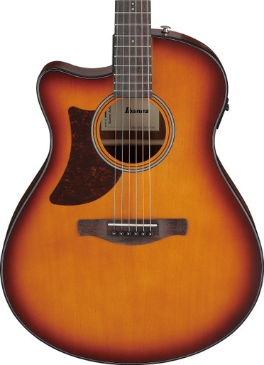Ibanez AAM50LCE-OLB Left Handed Advanced Auditorium Electro Acoustic Guitar in Open Pore Light Brown Sunburst - Image 1