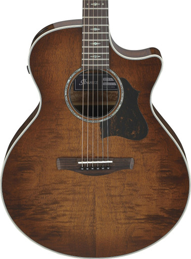 Ibanez AE340FMH-MHS Flamed Okoume Acoustic Guitar with Cutaway in Sunburst High Gloss - Image 1