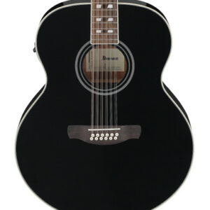 Ibanez AJ7012M1E-BK Artwood 12-String Electro Acoustic Guitar in Black High Gloss