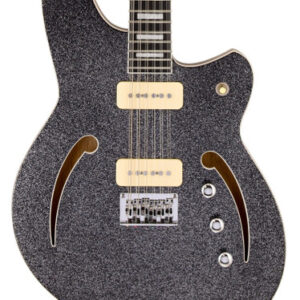 Reverend Airwave 12-String Electric Guitar in Black Sparkle