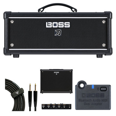 Boss Katana Head and Cab Guitar Amp Bundle with Bluetooth Adapter and Footswitch