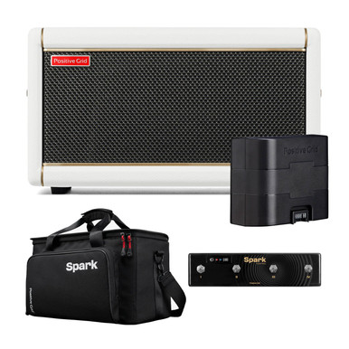 Positive Grid Spark 2 Practice amp in Pearl with Bag, Spark Battery and Control Footswitch