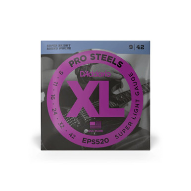 D'Addario XL ProSteel 9-42 Stainless Steel Super Light Electric Guitar Strings