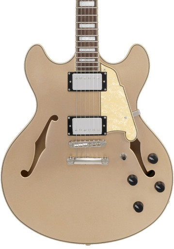 D’Angelico Premier DC Semi-Hollow Electric Guitar in Desert Gold