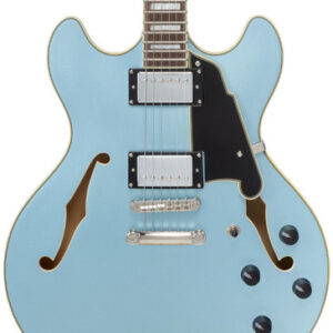 D’Angelico Premier DC Semi-Hollow Electric Guitar in Steel Blue
