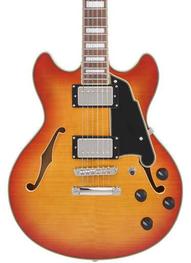 D’Angelico Premier Mini DC XT Semi-Hollow Electric Guitar in Honey Burst