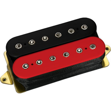 DiMarzio DP100 Super Distortion Humbucker Pickup in Red & Black with Black Pole Pieces, Standard Spacing