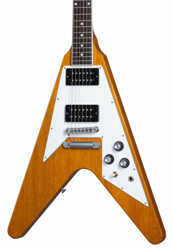 Gibson 70s Flying V Electric Guitar in Antique Natural - Image 1