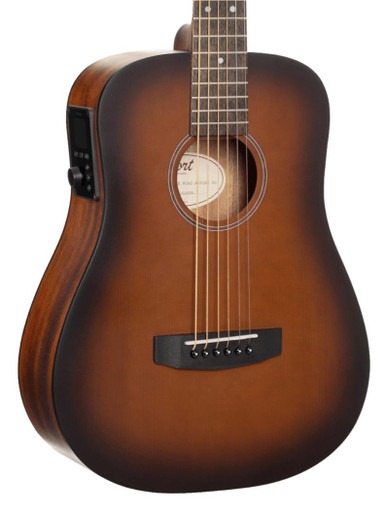 Cort Earth GO Travel Electro Acoustic Guitar In Open Pore Brown Burst - Image 1