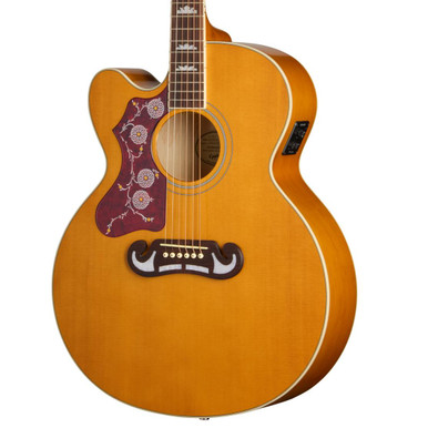 Epiphone J-200 Studio EC Left Handed Electro Acoustic Guitar in Natural