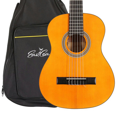 EastCoast C1 1/2 Size Deluxe Classical Nylon String Acoustic Guitar With Gig Bag