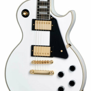 Epiphone Inspired by Gibson Custom Les Paul Custom Electric Guitar in Alpine White