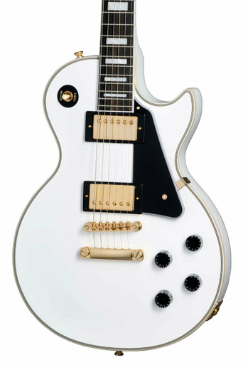 Epiphone Inspired by Gibson Custom Les Paul Custom Electric Guitar in Alpine White