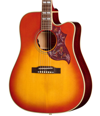 Epiphone Inspired by Gibson Hummingbird Standard EC Electro Acoustic Guitar in Cherry Sunburst