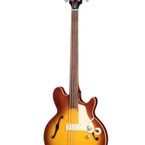 Epiphone Jack Casady Fretless Bass Guitar With Premium Gig Bag Aged Royal Tan