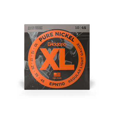 D'Addario EPN110 10-45 Pure Nickel Electric Guitar Strings